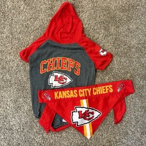 Kansas City Chiefs dog shirt and bandana